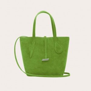 Light Green Little Liffner Sprout Mini Suede Women's Tote Bag | KXWLCU-623