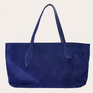 Navy Little Liffner Mega Sprout Suede Women's Tote Bag | IJQRLX-657