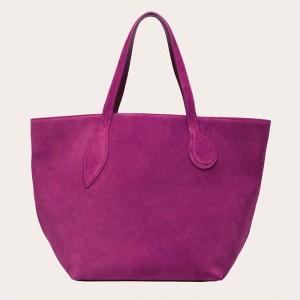 Pink Little Liffner Sprout Suede Women's Tote Bag | FYDHNU-034