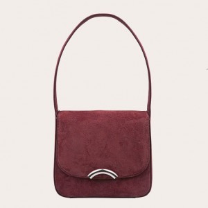 Red Little Liffner Rainbow Suede Women's Tote Bag | DSCVPH-125