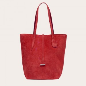 Red Little Liffner Tall Sprout Suede Women's Tote Bag | CHOSNQ-026