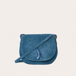 Turquoise Little Liffner Maccheroni Suede Women's Saddle Bags | DGKUFH-730