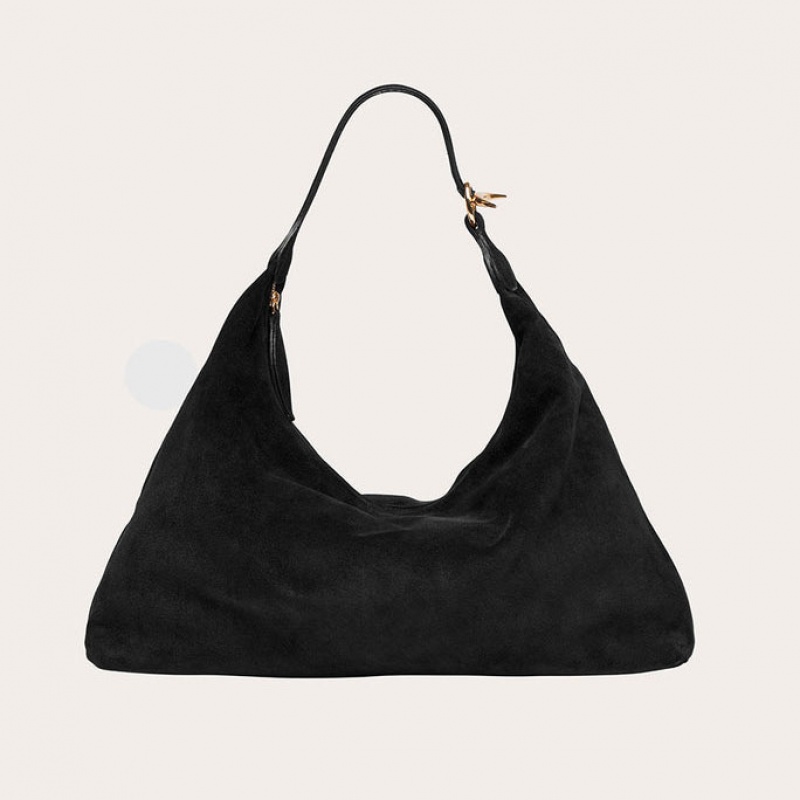 Black Little Liffner Pillow Suede Women\'s Shoulder Bag | VSZWGR-214