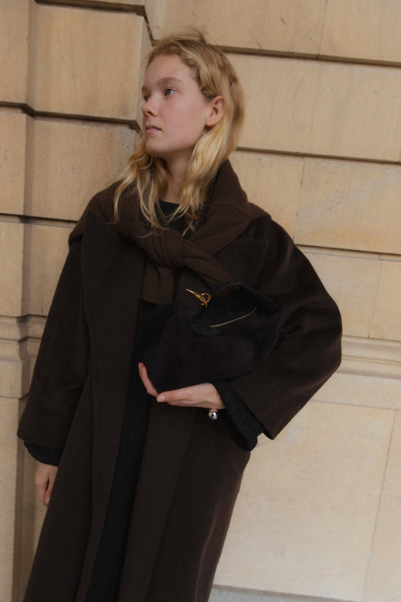 Black Little Liffner Pillow Suede Women's Shoulder Bag | PZLXWI-296