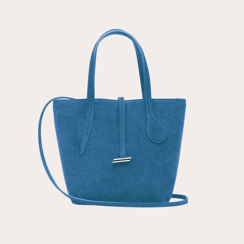 Blue Little Liffner Sprout Mini Suede Women\'s Tote Bag | HYZQPC-064