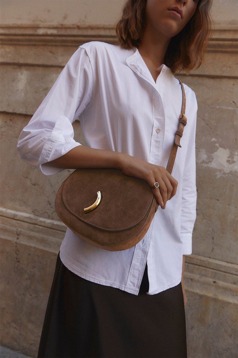 Brown Little Liffner Maccheroni Suede Women's Saddle Bags | RKTGSW-701