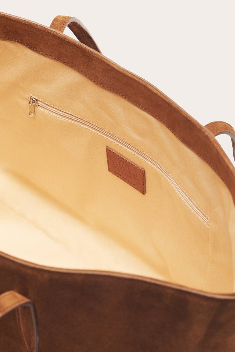 Brown Little Liffner Penne Suede Women's Tote Bag | BRXKMC-318