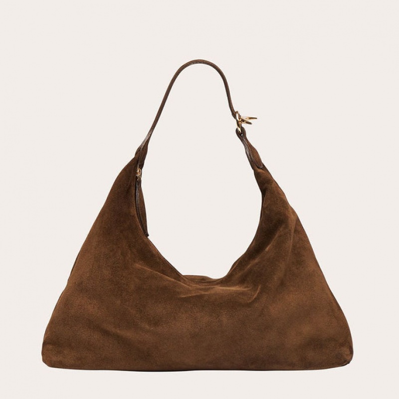 Brown Little Liffner Pillow Suede Women\'s Shoulder Bag | NGRCFT-015