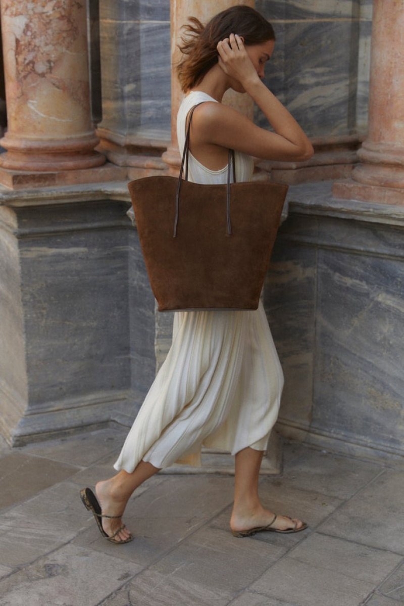 Brown Little Liffner Soft Tulip Women's Tote Bag | CSJEIN-653