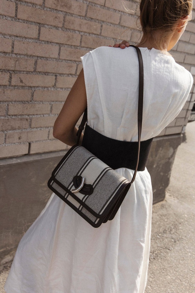 Cream / Grey Little Liffner Maccheroni Women's Shoulder Bag | GFRCEP-528