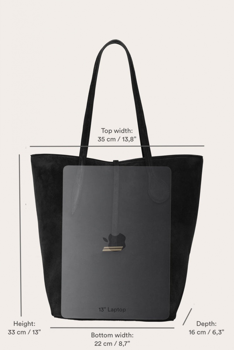 Dark Brown Little Liffner Tall Sprout Suede Women's Tote Bag | LBYAHJ-910