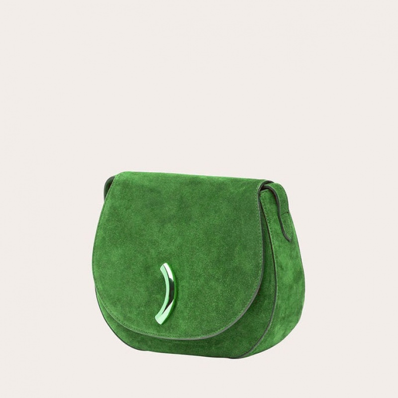 Green Little Liffner Maccheroni Suede Women's Saddle Bags | OVEJFM-836
