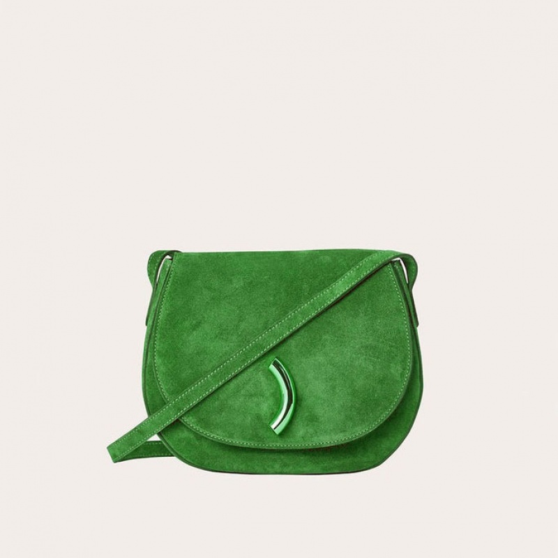 Green Little Liffner Maccheroni Suede Women\'s Saddle Bags | OVEJFM-836