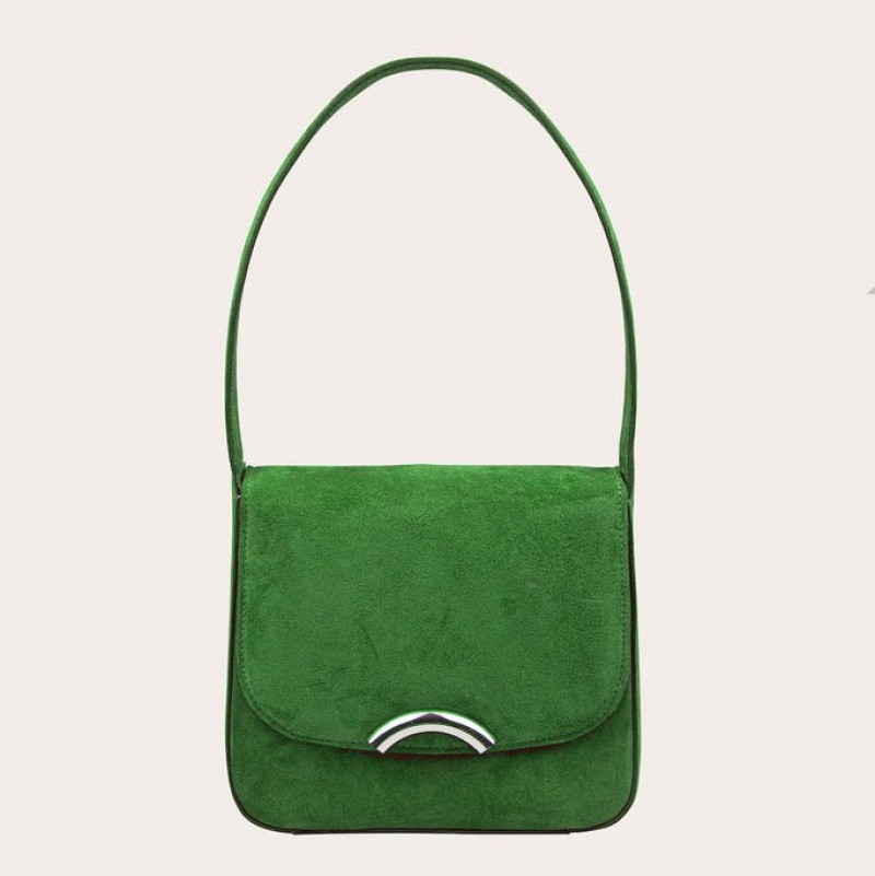 Green Little Liffner Rainbow Suede Women\'s Tote Bag | TORJWC-953