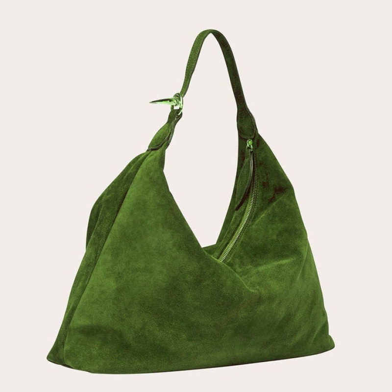Light Green Little Liffner Pillow Suede Women's Shoulder Bag | BZHFKE-319
