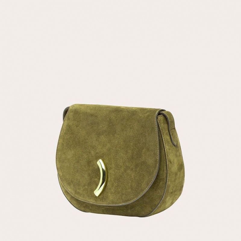 Olive Little Liffner Maccheroni Suede Women's Saddle Bags | OILNZA-031