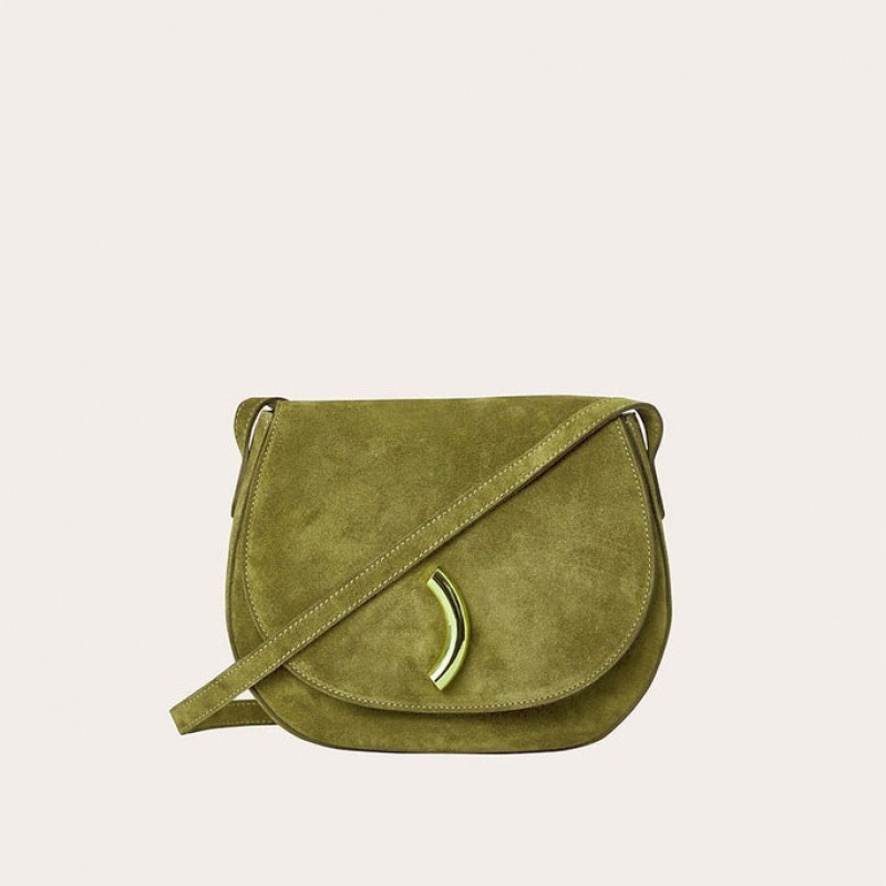 Olive Little Liffner Maccheroni Suede Women\'s Saddle Bags | OILNZA-031