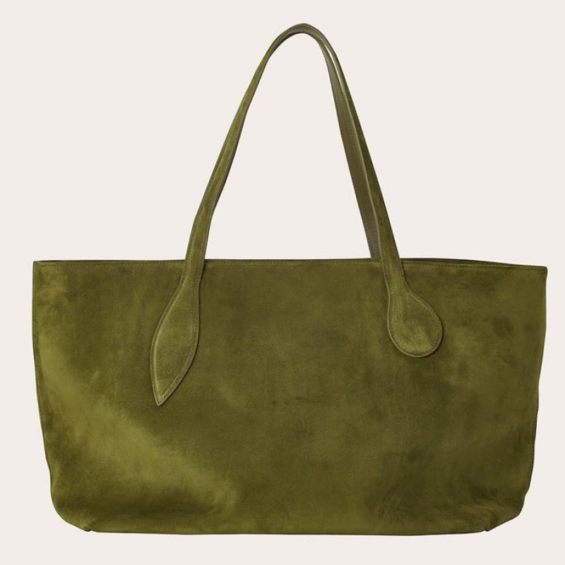 Olive Little Liffner Mega Sprout Suede Women\'s Tote Bag | ZGCSAI-805