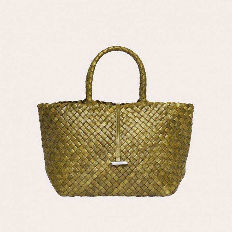 Olive Little Liffner Midi Leather Basket Women\'s Tote Bag | QPXSWL-679