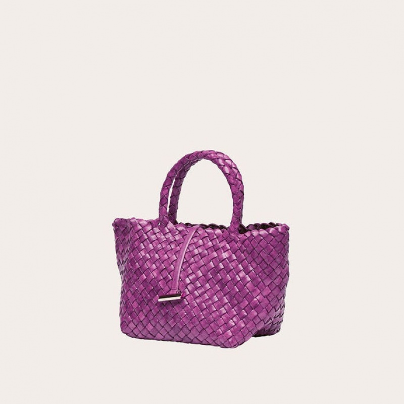 Pink Little Liffner Mini Leather Basket Women's Tote Bag | PXSKOZ-574