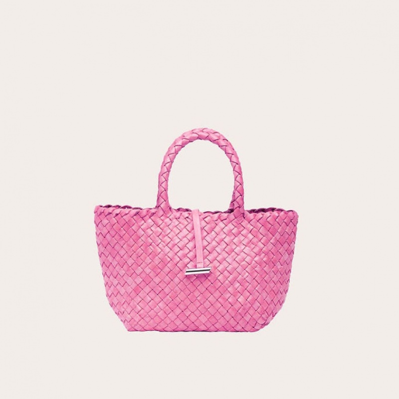 Pink Little Liffner Mini Leather Basket Women\'s Tote Bag | NTZPJB-271