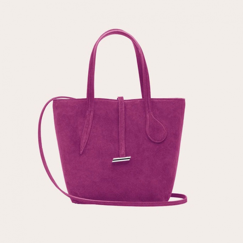 Pink Little Liffner Sprout Mini Suede Women\'s Tote Bag | UYABEK-160