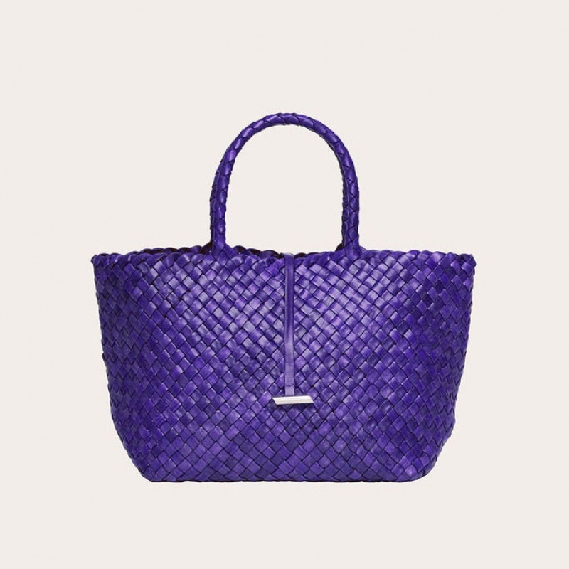 Purple Little Liffner Midi Leather Basket Women\'s Tote Bag | EXDBFJ-145