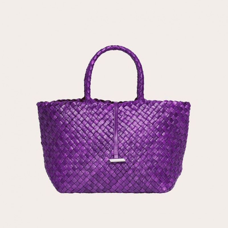 Purple Little Liffner Midi Leather Basket Women\'s Tote Bag | RMBGLU-632