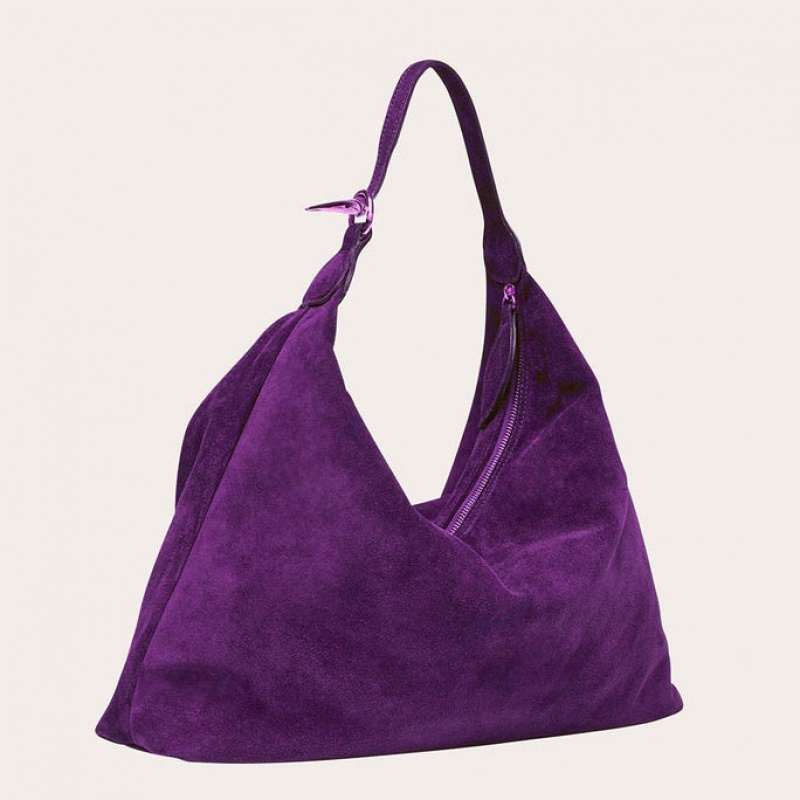 Purple Little Liffner Pillow Suede Women's Shoulder Bag | DGJPHS-123
