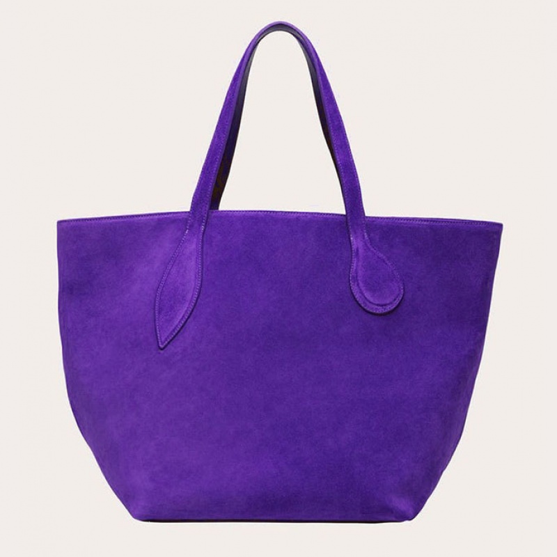 Purple Little Liffner Sprout Suede Women\'s Tote Bag | MXQUZJ-307