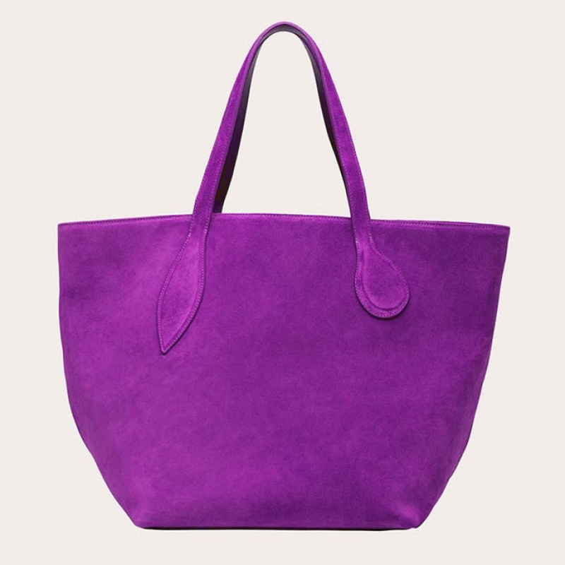 Purple Little Liffner Sprout Suede Women\'s Tote Bag | ZYGMLE-489