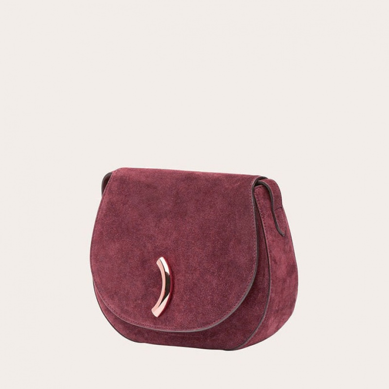 Red Little Liffner Maccheroni Suede Women's Saddle Bags | LRKFND-853