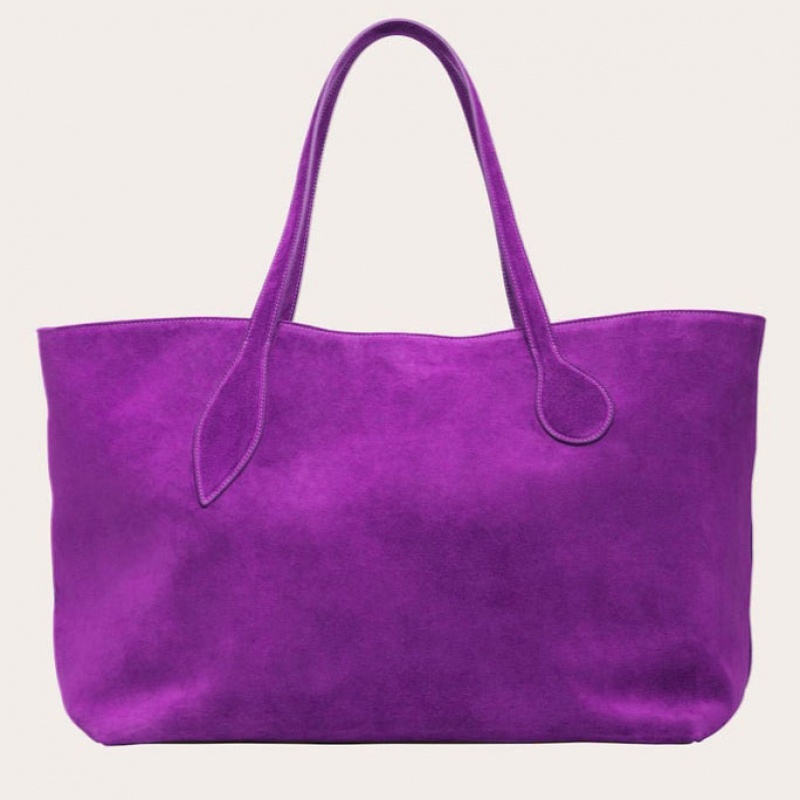 Red Little Liffner Mega Sprout Suede Women\'s Tote Bag | MDZLVE-904