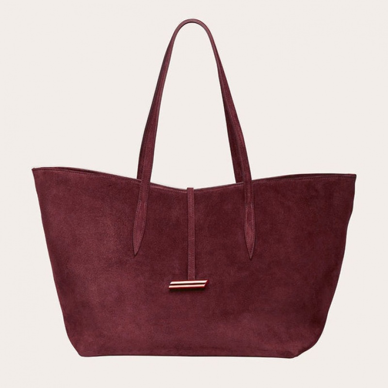Red Little Liffner Penne Suede Women\'s Tote Bag | BURGPW-403