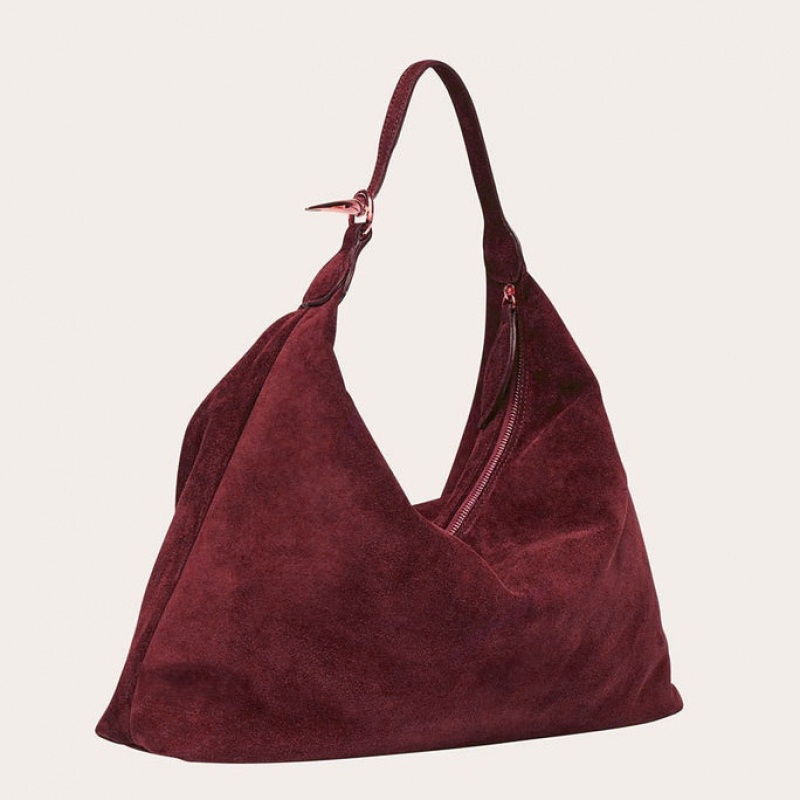 Red Little Liffner Pillow Suede Women's Shoulder Bag | OCBGWH-718
