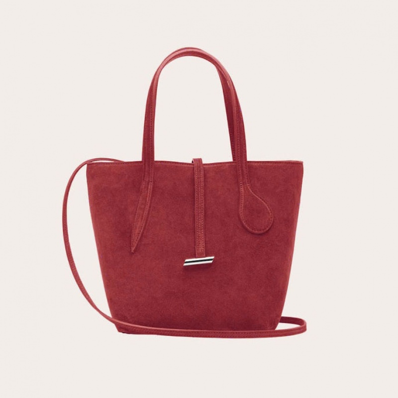 Red Little Liffner Sprout Mini Suede Women\'s Tote Bag | CBUSJY-369